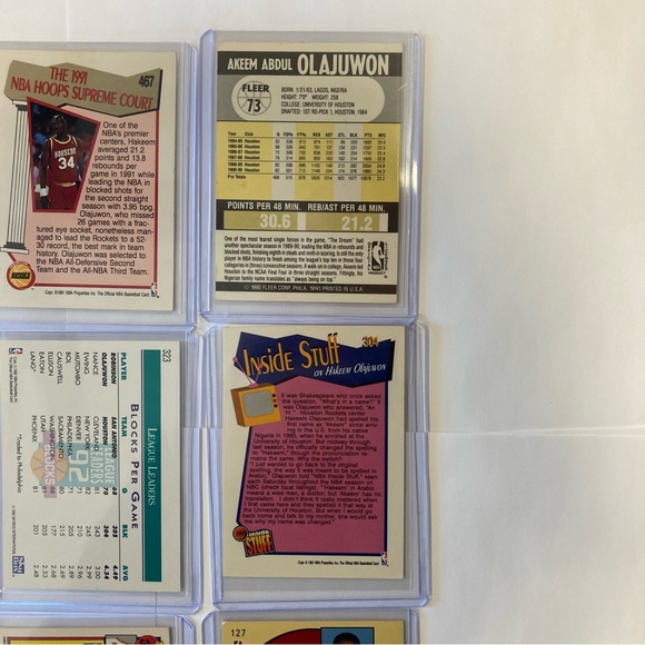 Lot of 9 90s Hakeem Olajuwon NBA Basketball Trading Cards Houston Rockets Akeem - Picture 11 of 16